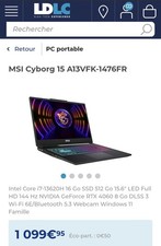 PC Portable Gamer MSI Cyborg